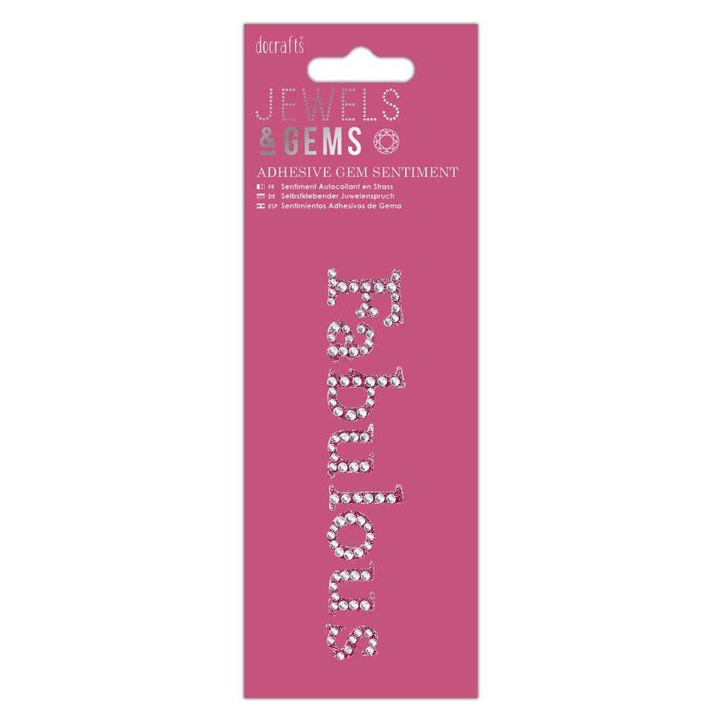 Papermania Jewels & Gems Adhesive Gem Sentiment - Fabulous