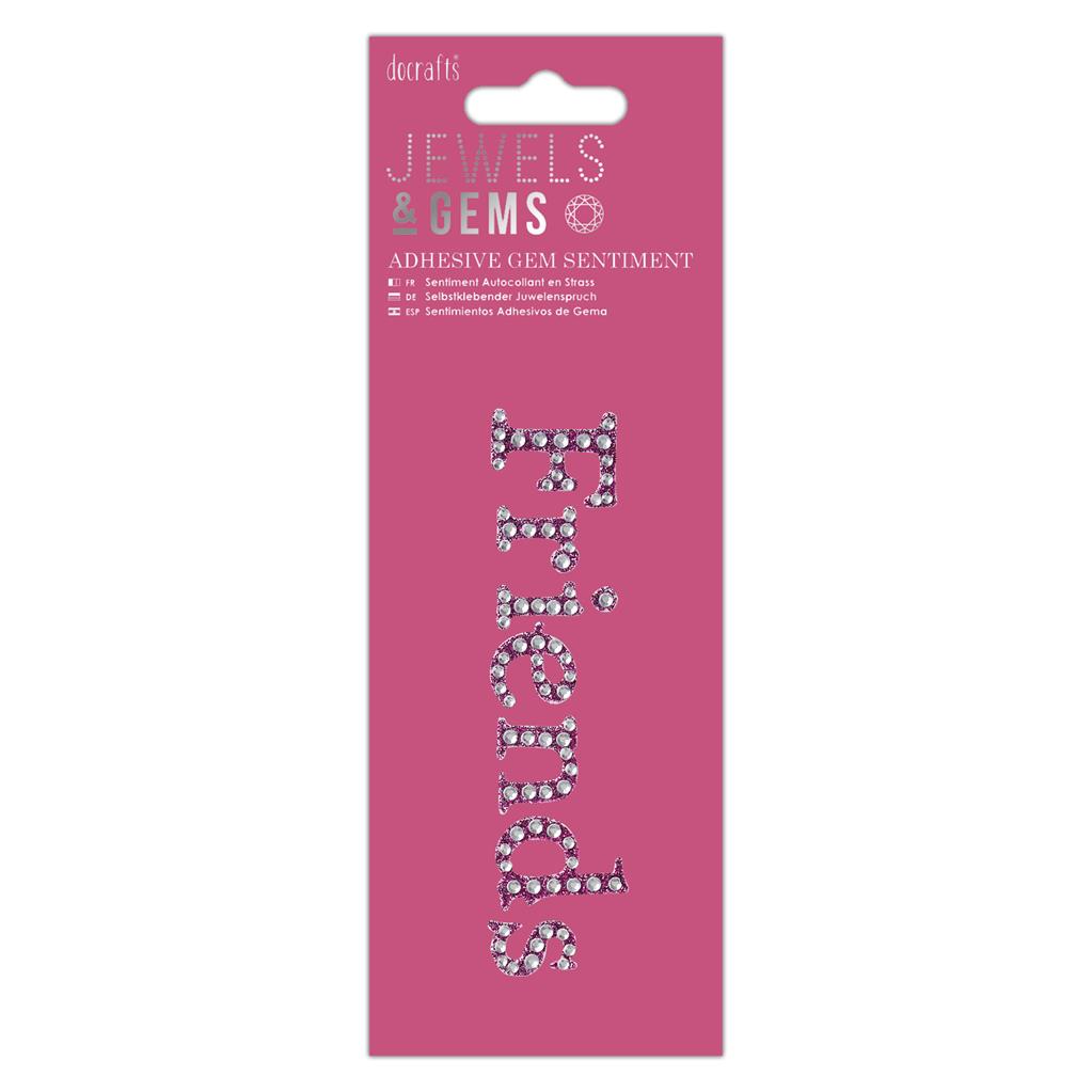 Papermania Adhesive Gem Sentiment 'Friends' - Jewels & Gems