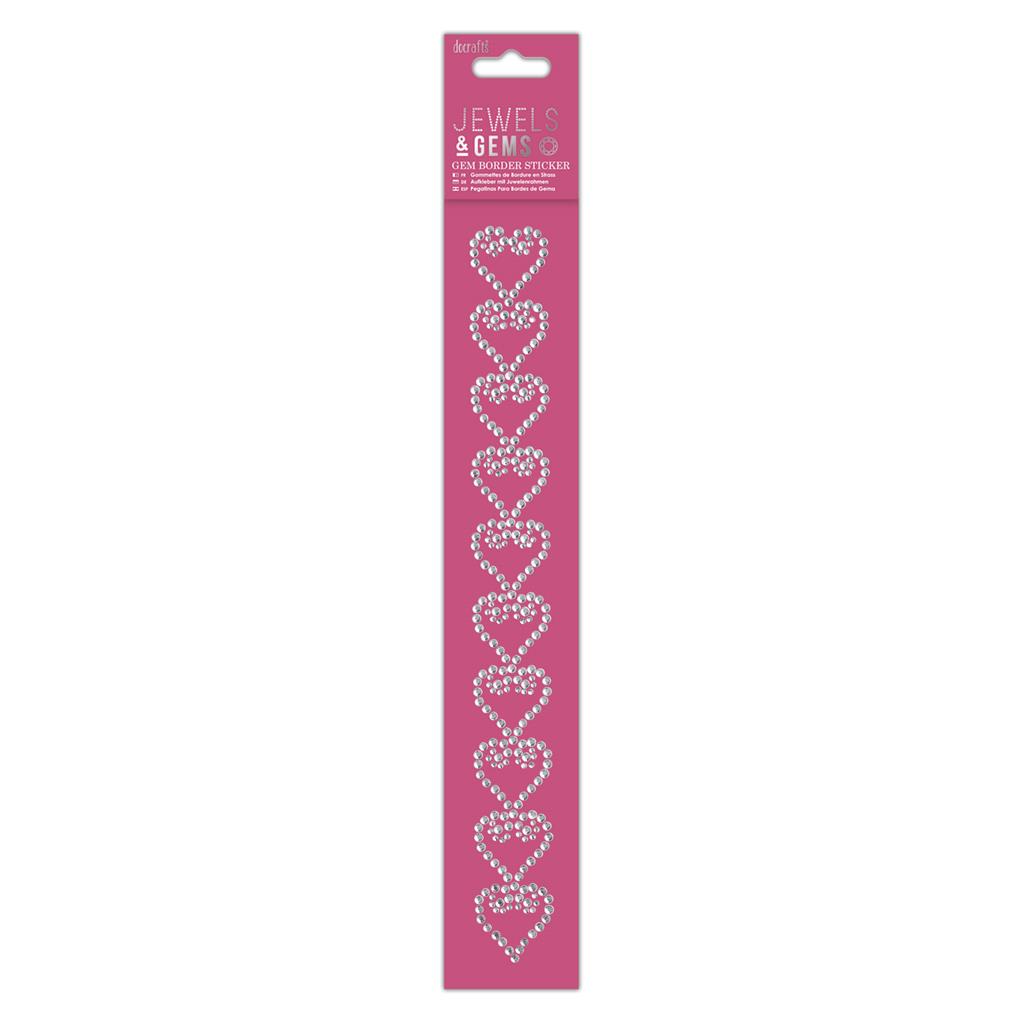 Papermania Jewels & Gems Border Sticker - Hearts