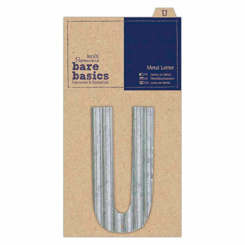 Bare Basics Metal Letters Silver 'U' (Single)