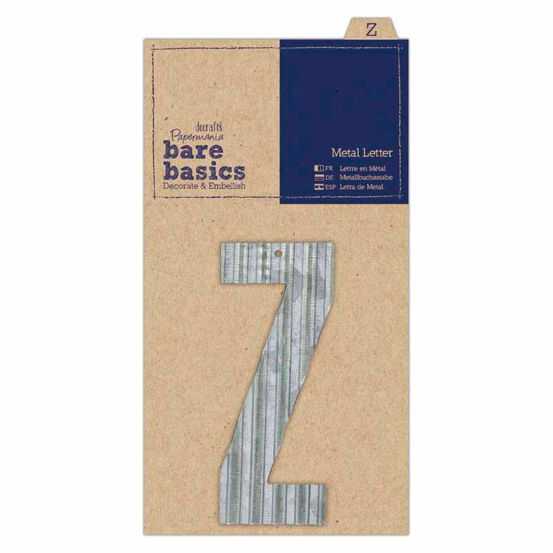 Bare Basics Metal Letters Silver 'Z' (Single)