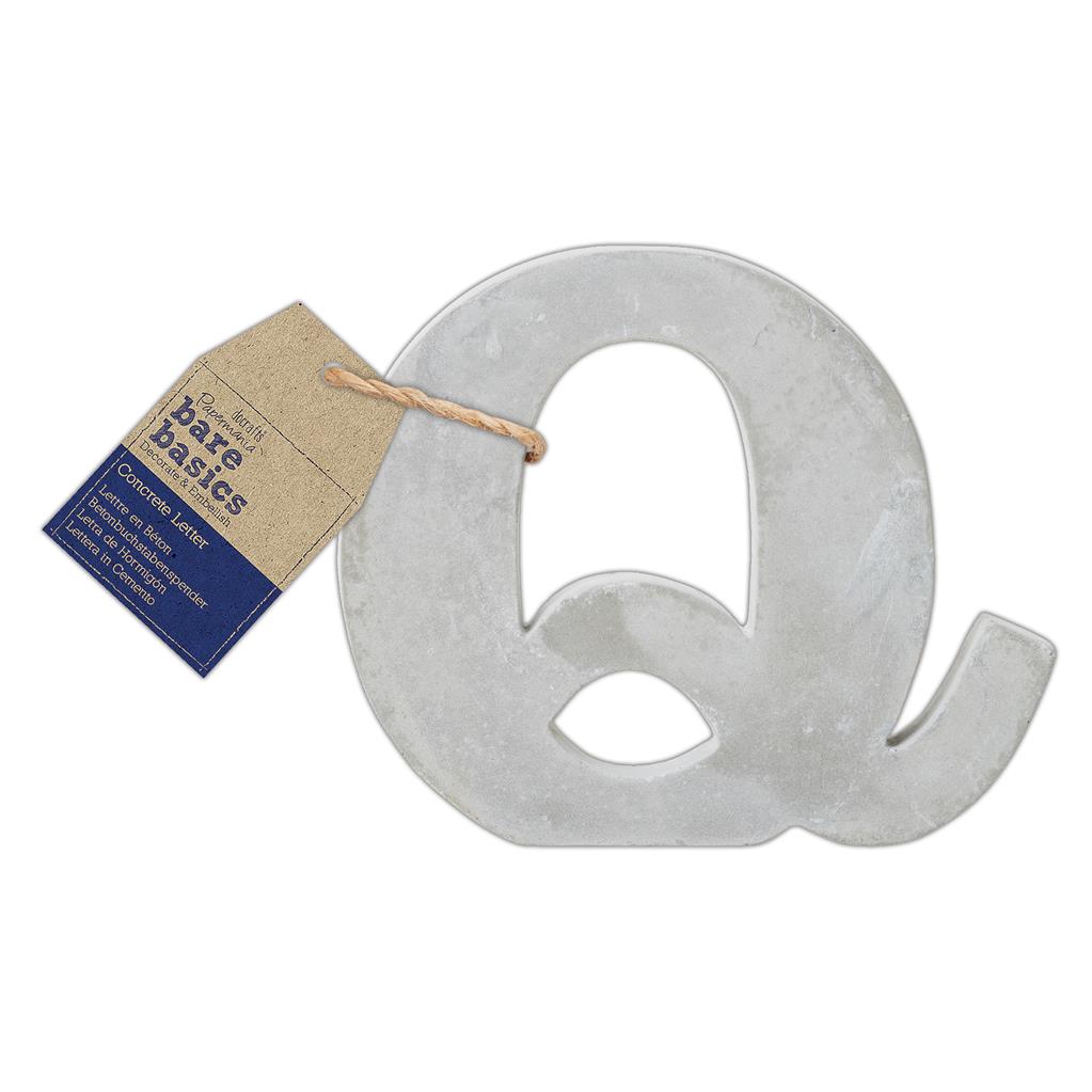 Bare Basics Concrete Letter 8cm 'Q' (Single)