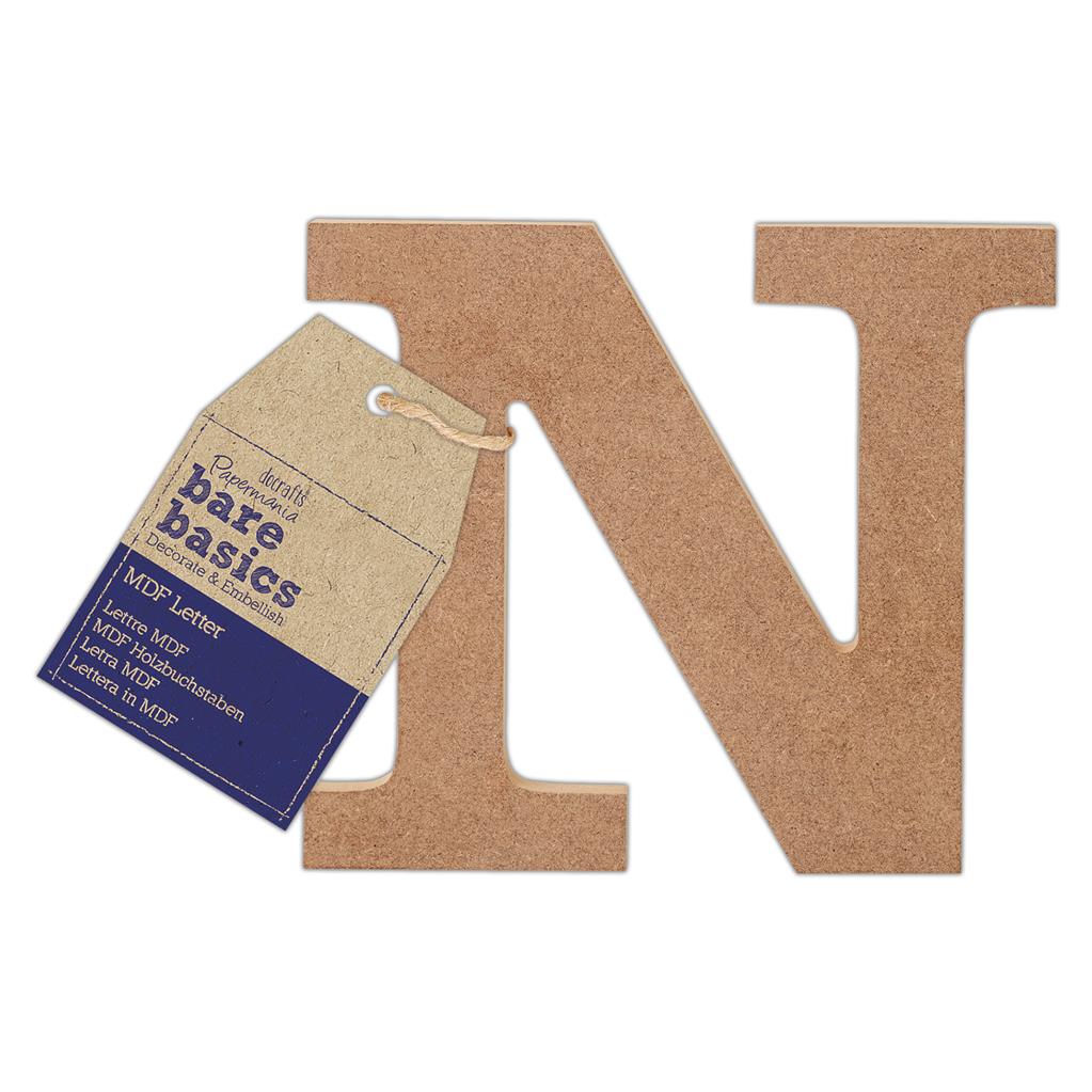 Bare Basics MDF Letter 10cm 'N' (Single)