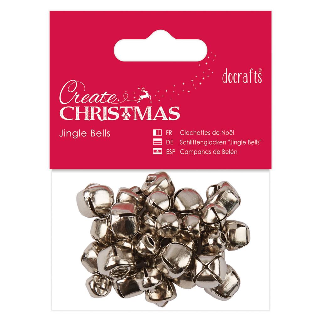 Create Christmas Jingle Bells - Silver Assorted Sizes (30pk)