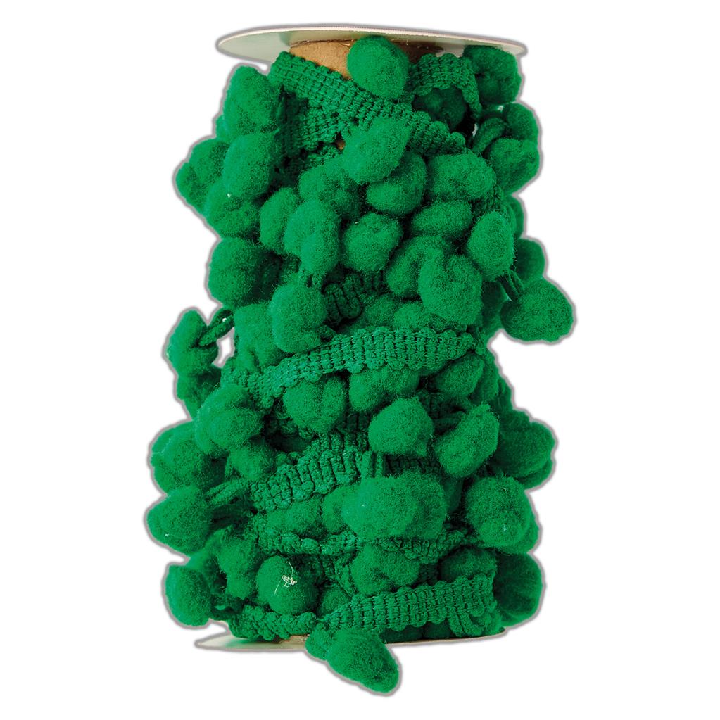 Create Christmas Pom Pom Trim 3m - Green