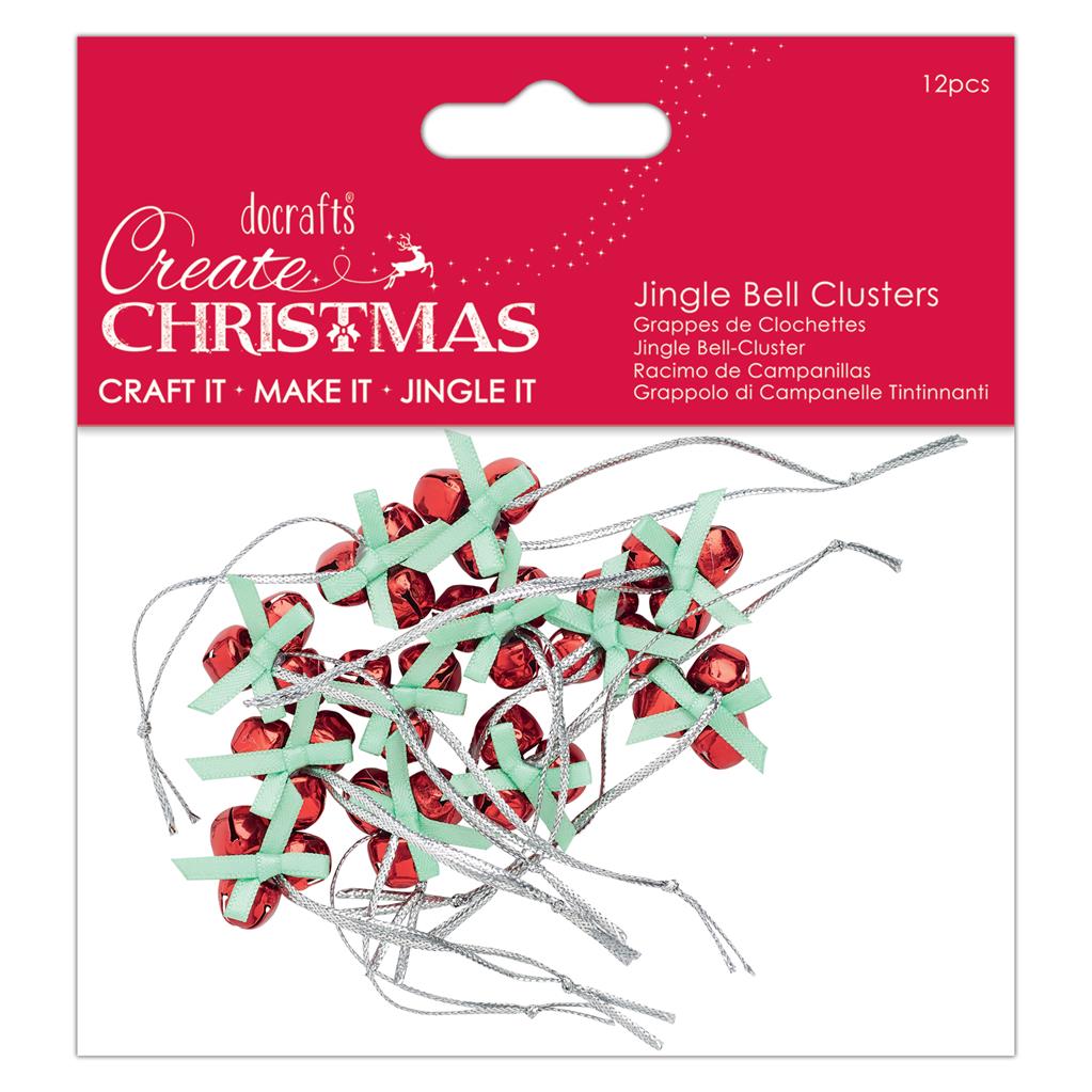 Create Christmas Jingle Bells Clusters - Red (12pk)