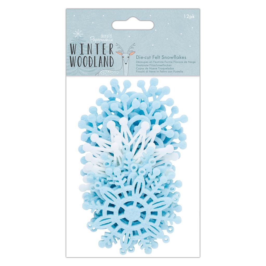 Papermania Winter Woodland Die-cut Felt Snowflakes (12pk)