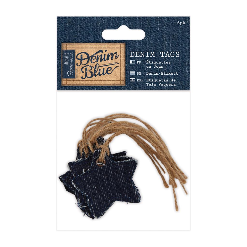 Papermania Denim Blue Tags - Stars (6pk)