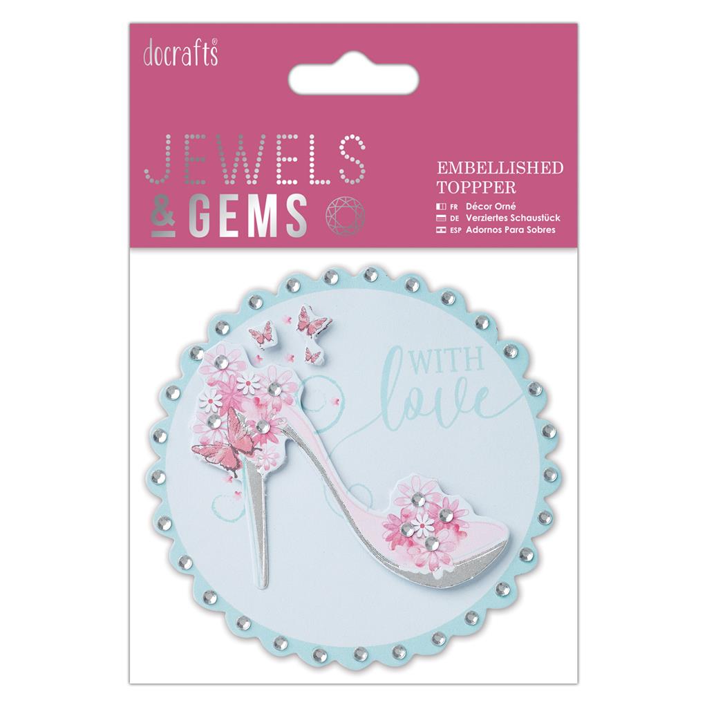 Papermania Jewels & Gems Embellished Topper - With Love (Shoe)