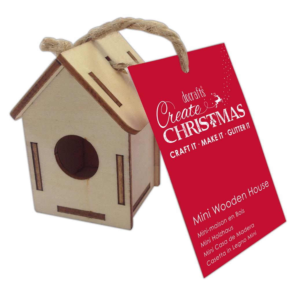 Create Christmas Mini Wooden House - Circle Window