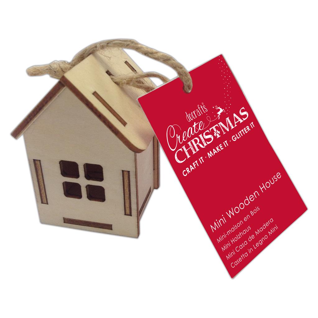 Create Christmas Mini Wooden House - 4 Window