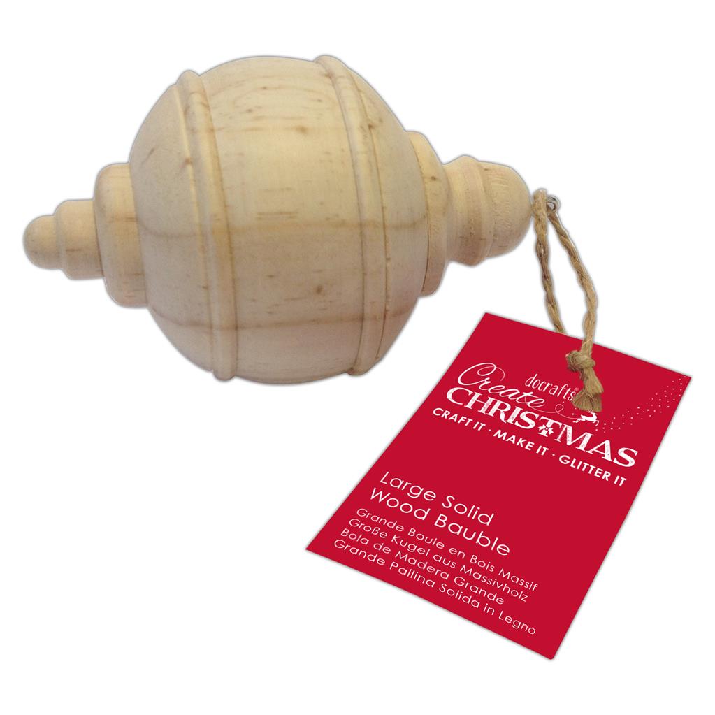 Create Christmas Large Solid Wood Bauble - Ornate (Single)