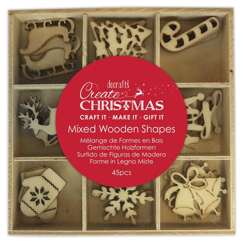 Create Christmas Wooden Shapes - Christmas Icons  (45pk)