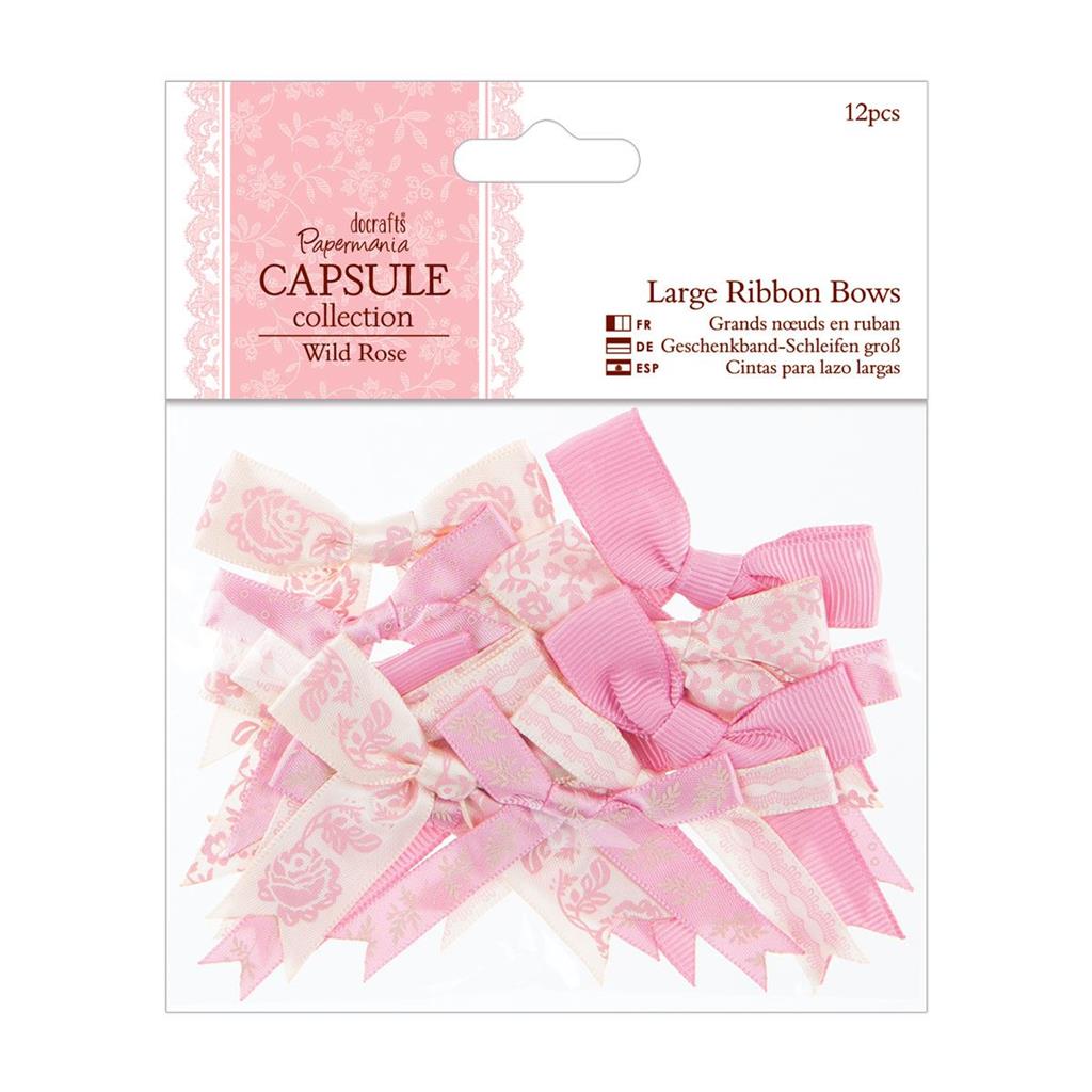 Papermania Capsule Wild Rose Large Ribbon Bows (12pcs)