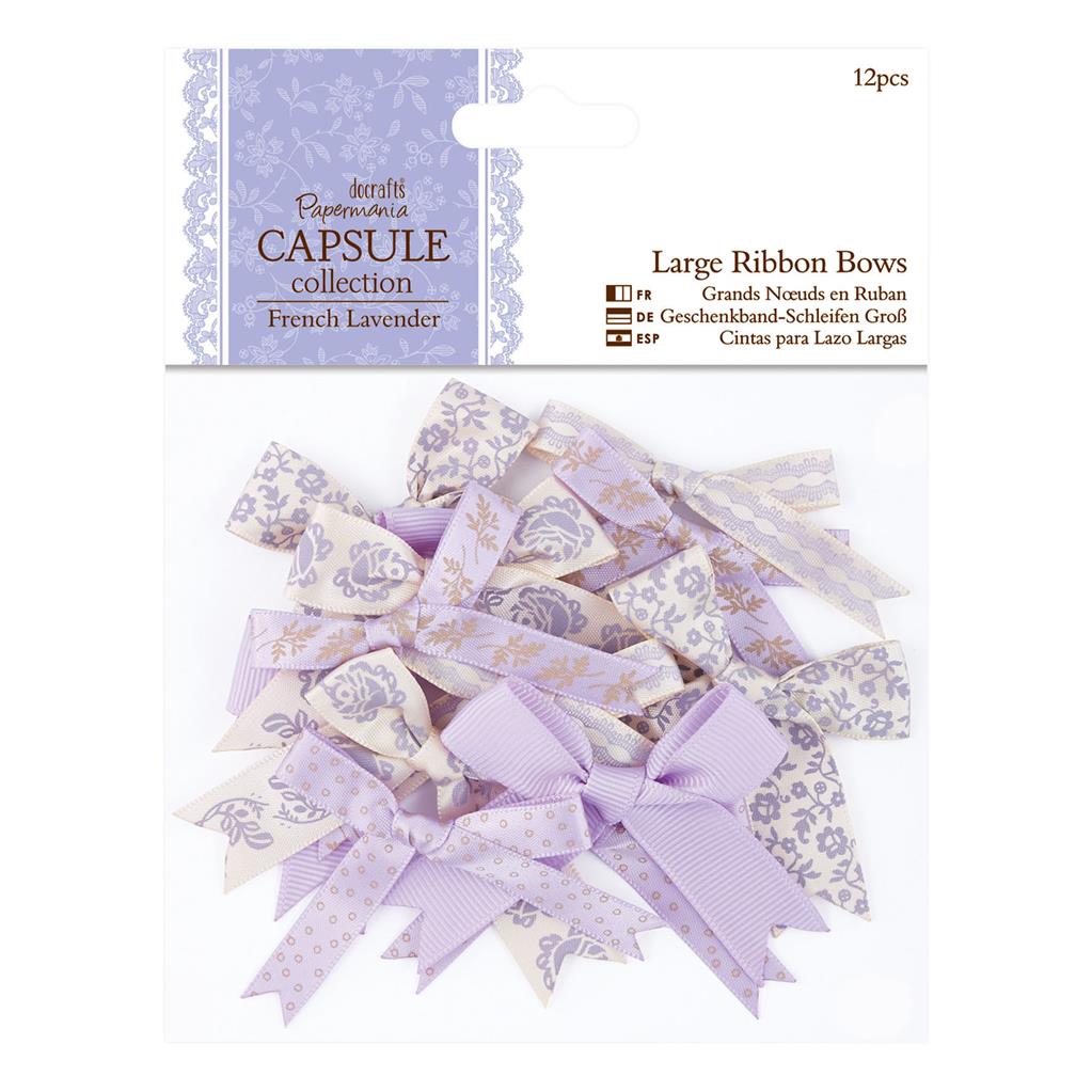 Papermania Capsule French Lavender Large Ribbon Bows (12pcs)