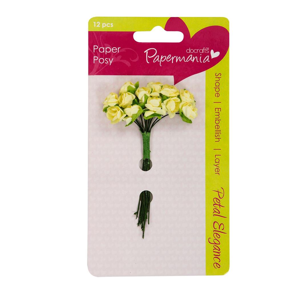 Papermania Petal Elegance Paper Posy - Lemon Rose