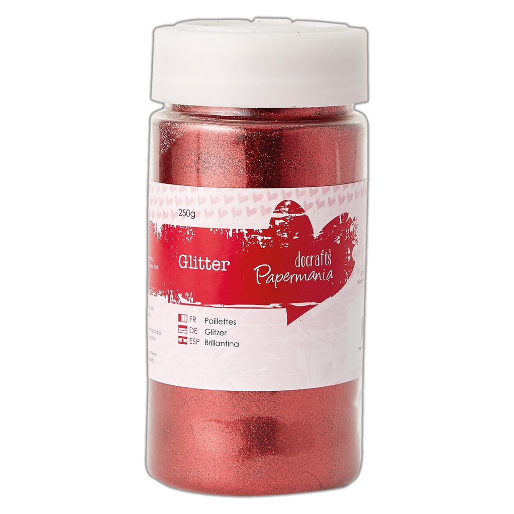 Papermania Large Glitter Pot (250g) - Red