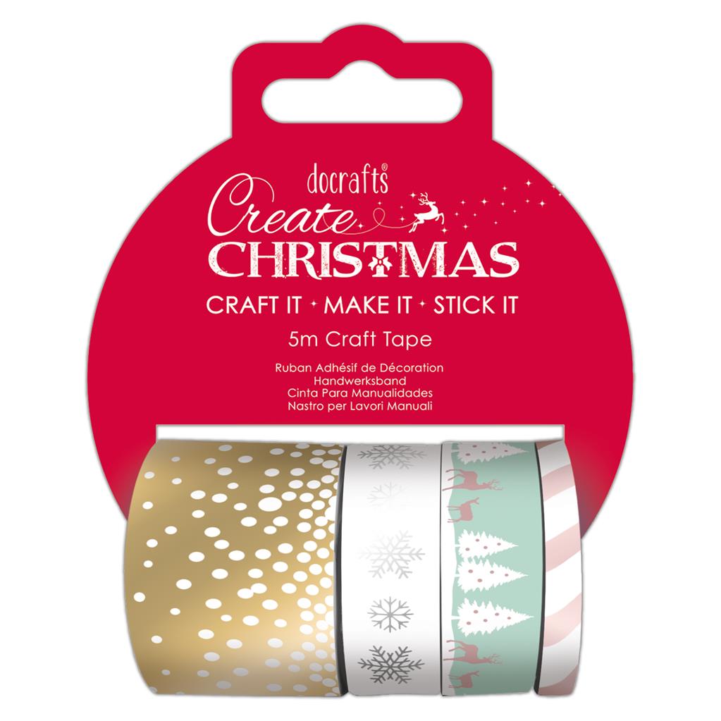 Create Christmas Pastel Craft Tape Set 5m (4pk)