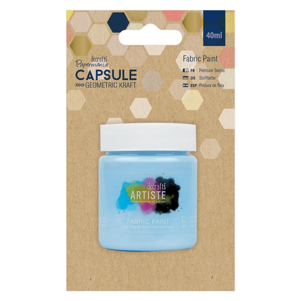 Papermania Capsule Geometric Kraft Fabric Paint 40ml Sky Blue