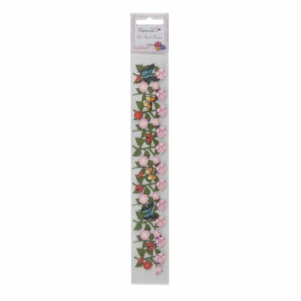 Papermania 3D Flower Borders - Pink Roses