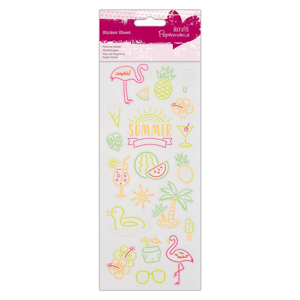 Papermania Neon Glitter Stickers - Summer Party