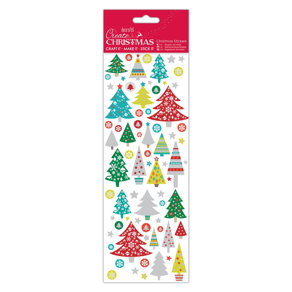 Create Christmas Stickers - Folk Trees