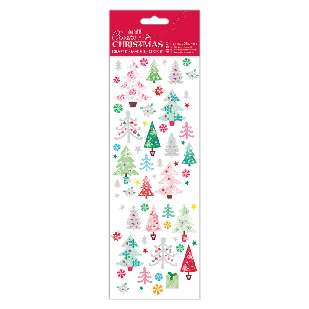 Create Christmas Stickers - Colourful Trees