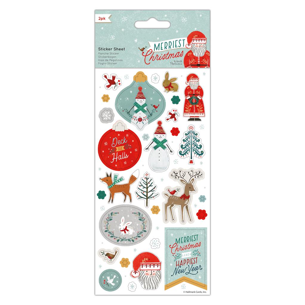 Papermania Sticker Sheet - Merriest Christmas (2pk)