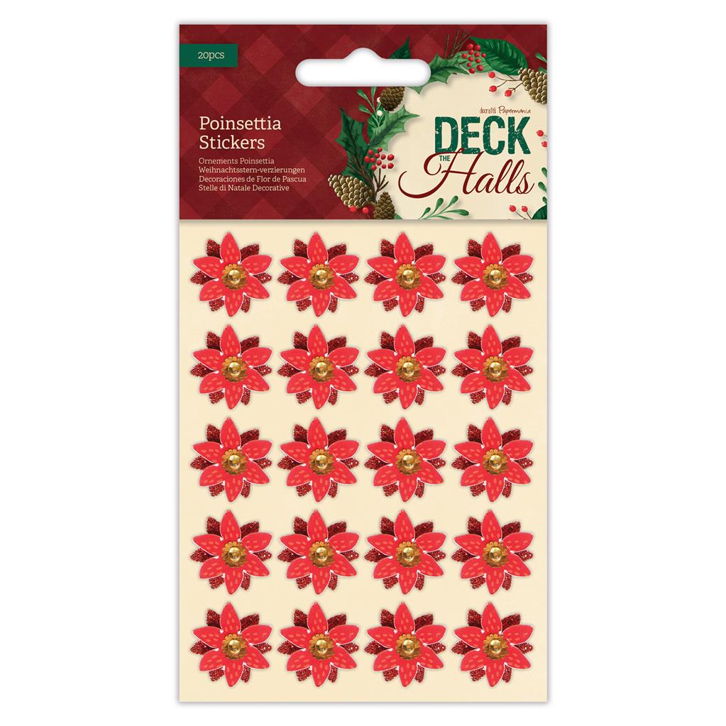 Papermania Deck the Halls Poinsettia Stickers (20pk)