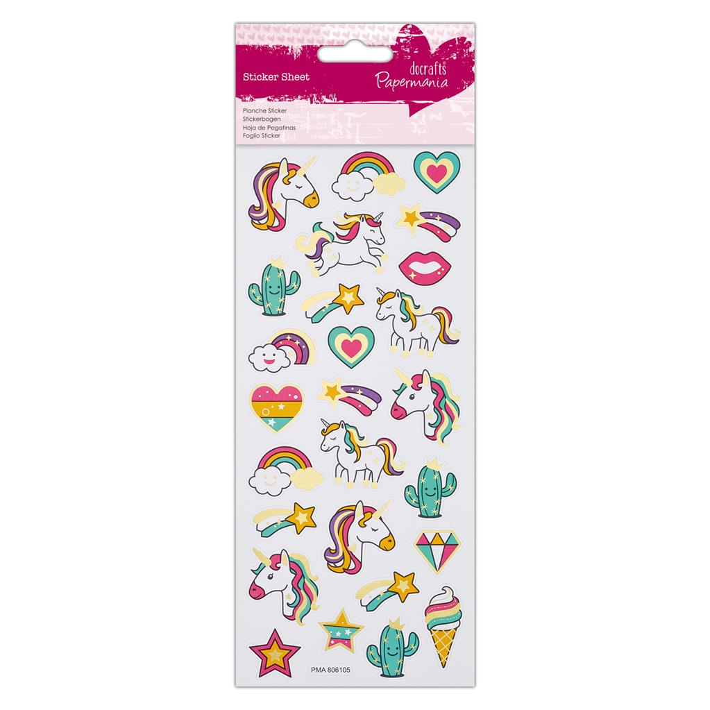 Papermania Foil Stickers - Unicorns