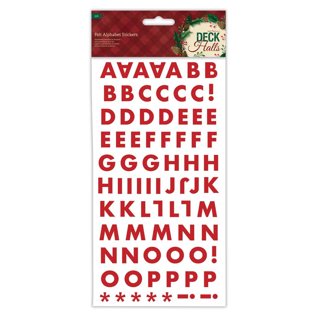 Papermania Deck the Halls Felt Aphabet Stickers Red