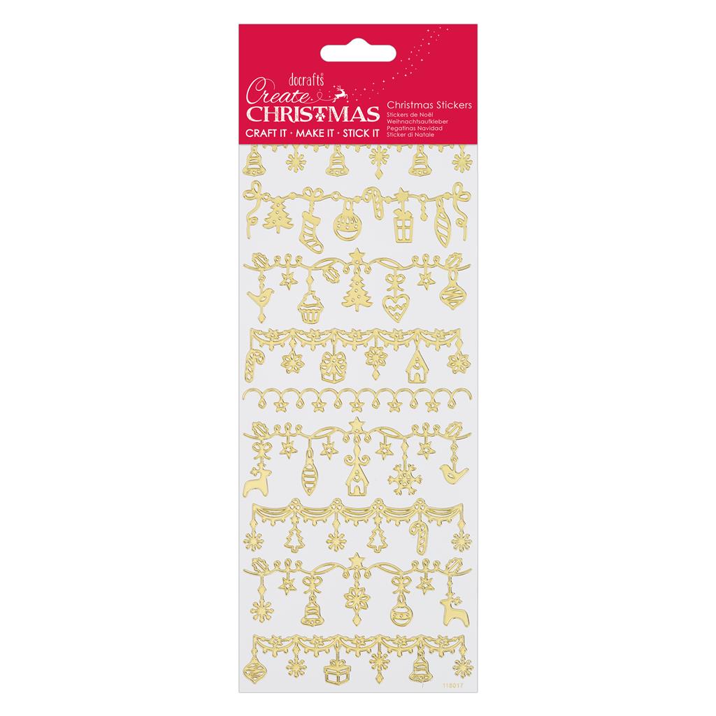 Create Christmas Stickers - Garlands Gold