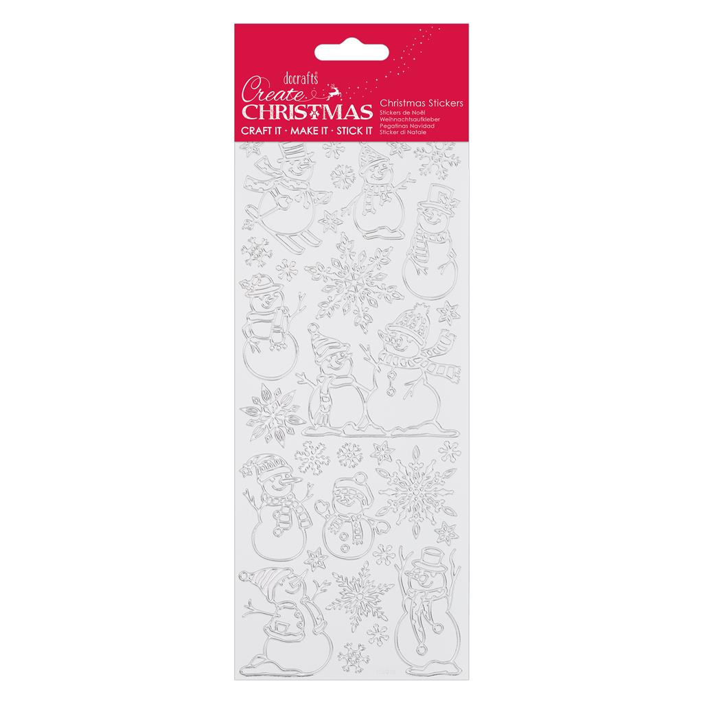 Create Christmas Stickers - Jolly Snowmen Silver