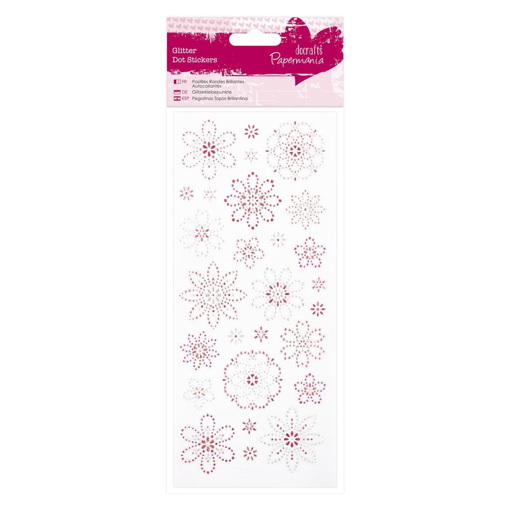 Papermania Glitter Dot Stickers - Blooms