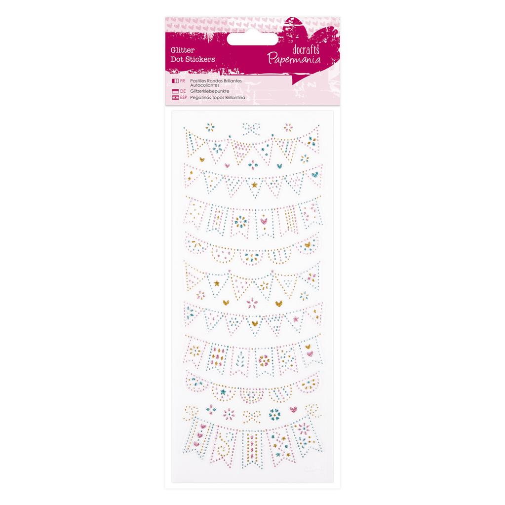 Papermania Glitter Dot Stickers - Bunting