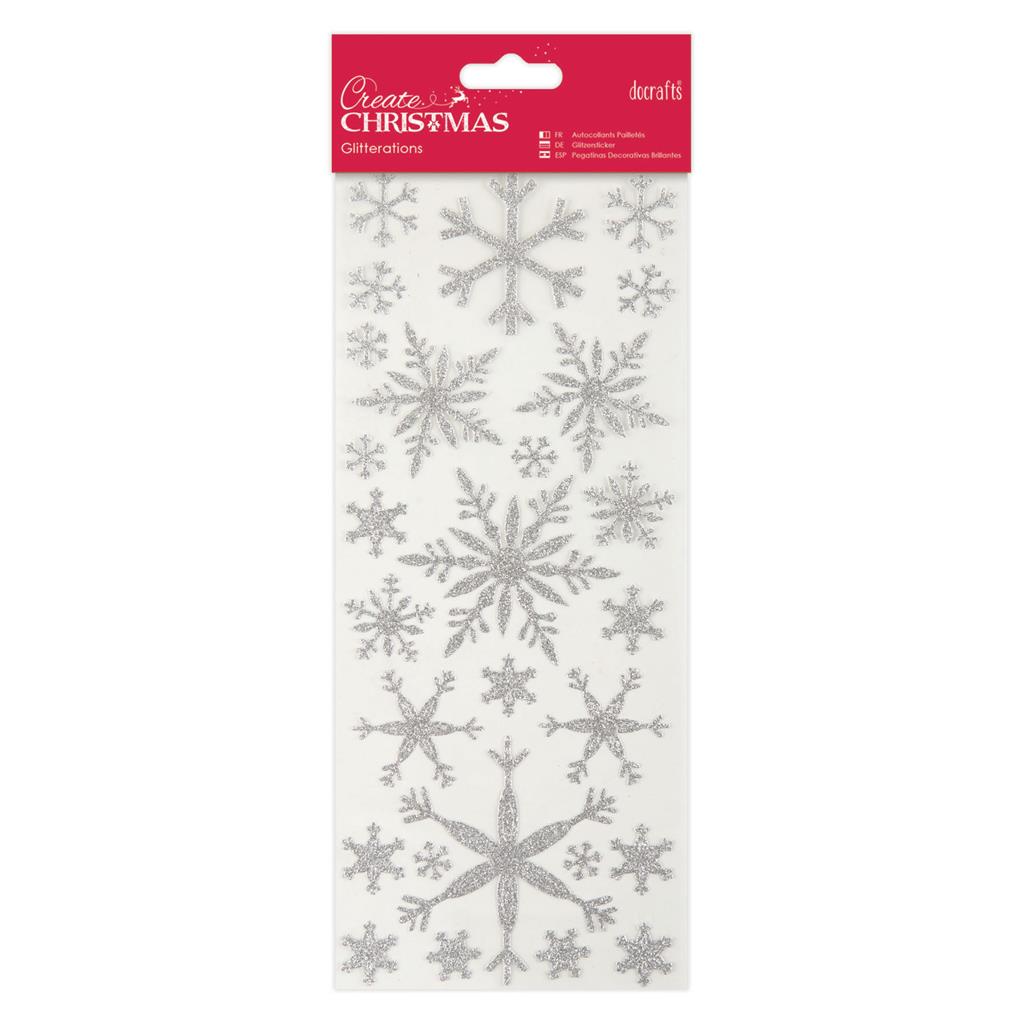 Create Christmas Stickers Glitterations - Snowflakes Silver