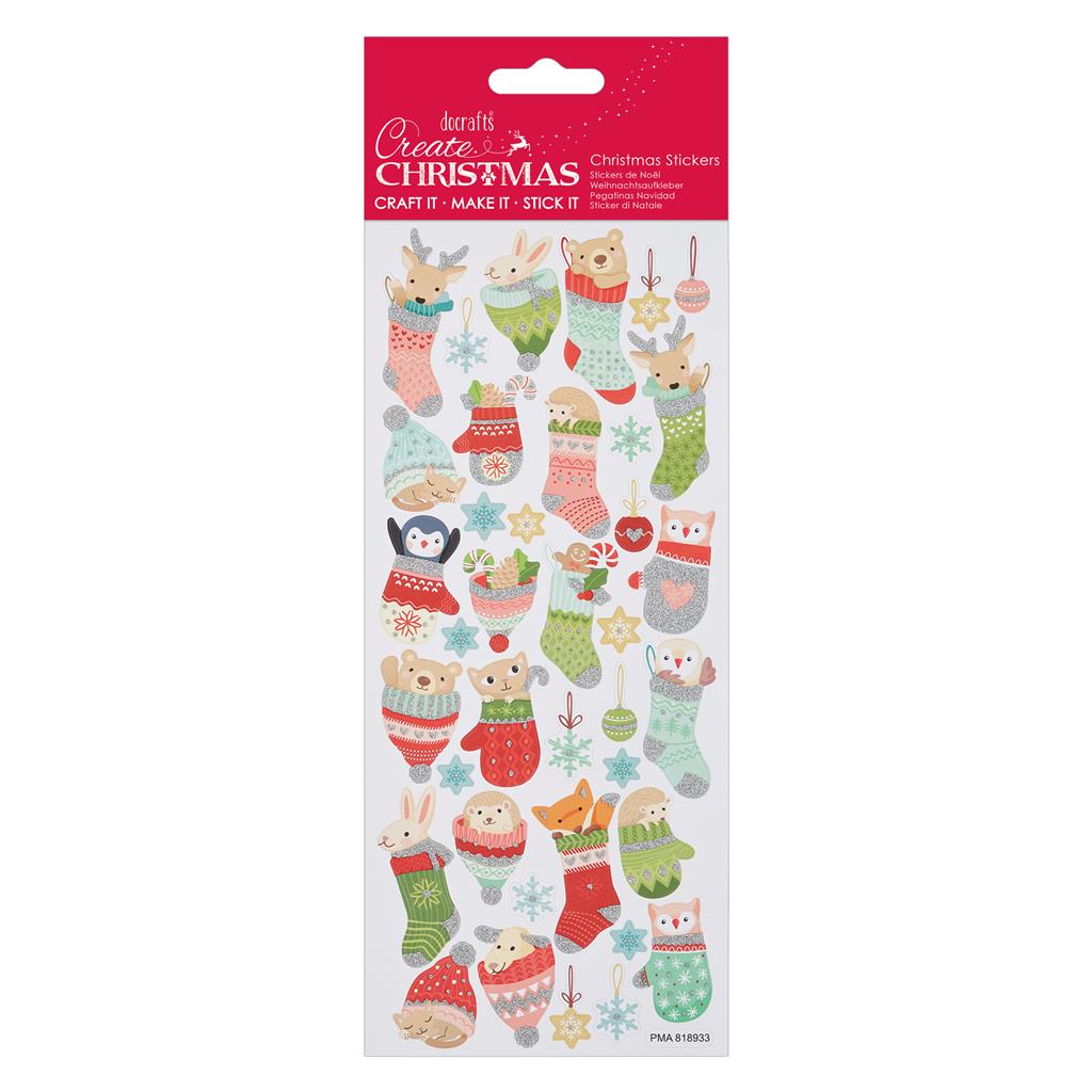 Create Christmas Stickers - Woodland Stocking