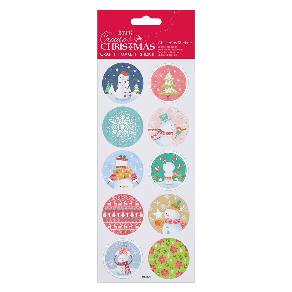 Create Christmas Stickers - Pastel Snowman