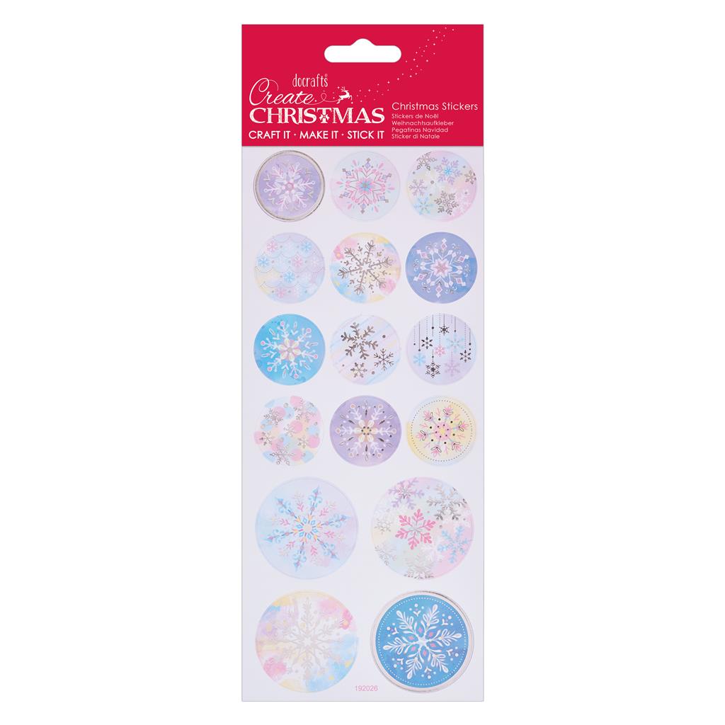 Create Christmas Stickers - Pastel Snowflakes