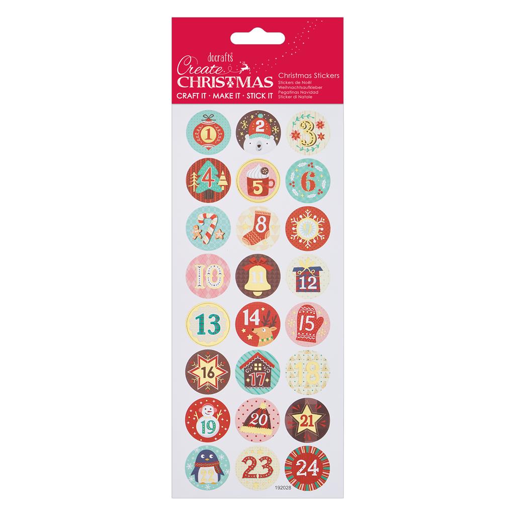 Create Christmas Stickers - Advent Numbers