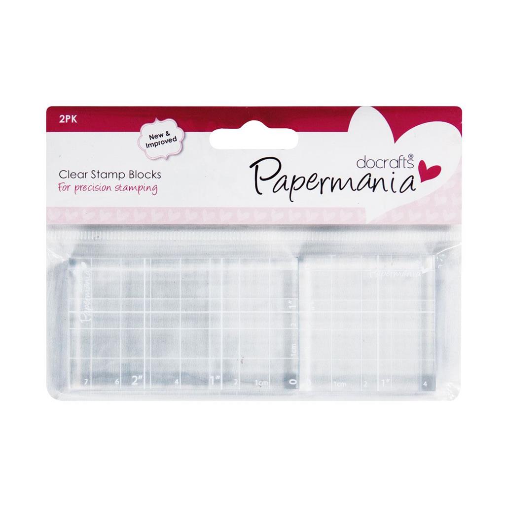 Papermania Clear Stamp Blocks 3" x 1.75" & 1.75" x 1.75" (2pk)