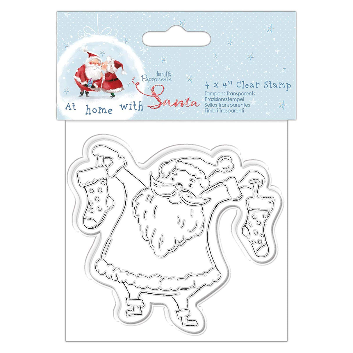 Papermania 4" x 4" Clear Stamp - At Home with Santa - Santa