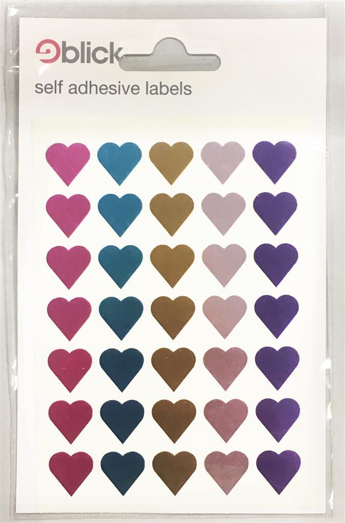 Blick Self Adhesive Labels Hearts 13mm Multicoloured (70pc)