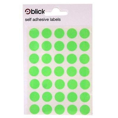 Blick Self Adhesive Labels Circles 13mm Fluorescent Green (140pc)