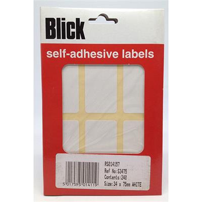 Blick Self Adhesive Labels 34mm x 75mm White (240pc)