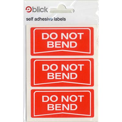 Blick Self Adhesive Labels "Do Not Bend" 34mm x 75mm (21pc)