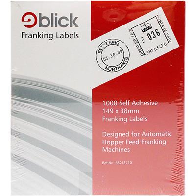 Blick Self Adhesive Labels Franking Auto Feed 38mm x 149mm (1000pc)