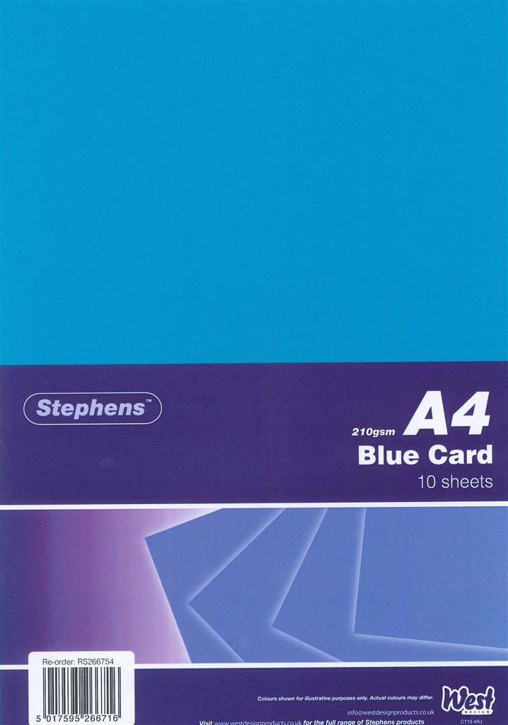 Stephens A4 Blue Card 210gsm 10shts