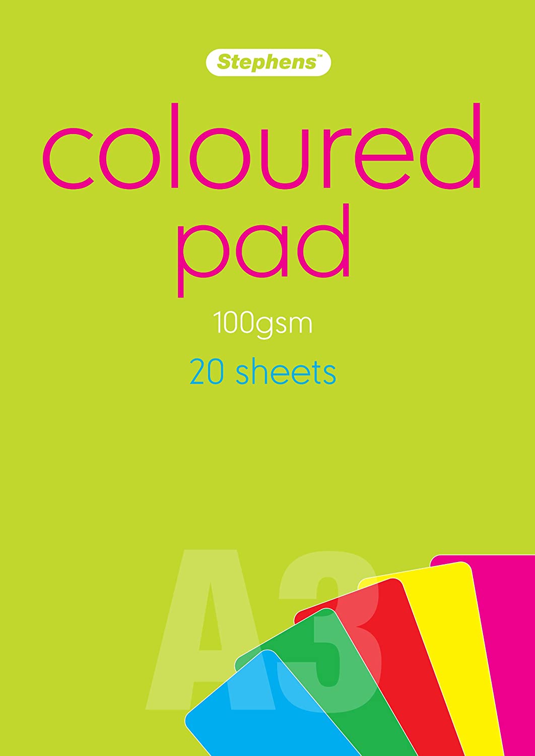 Stephens A3 Coloured Pad 100gsm 20shts