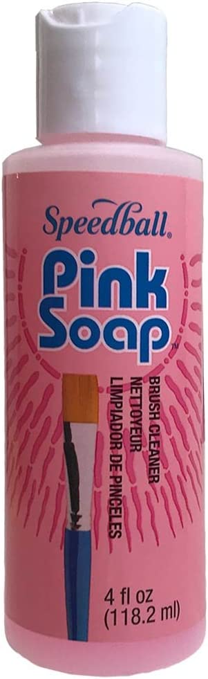 Speedball Pink Soap Brush Cleaner 4oz Bottle